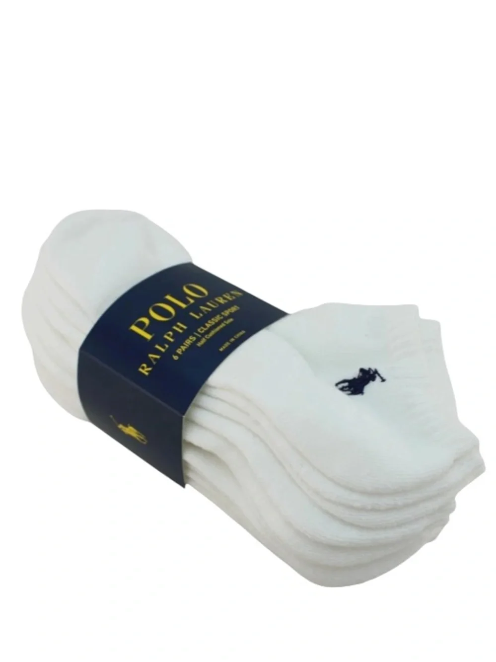 Polo by Ralph Lauren White Low-Cut Athletic No-Show Socks - 6 Pack